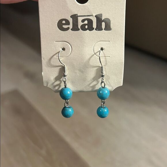 elah Turquoise Beaded Drop Earrings - Picture 5 of 5